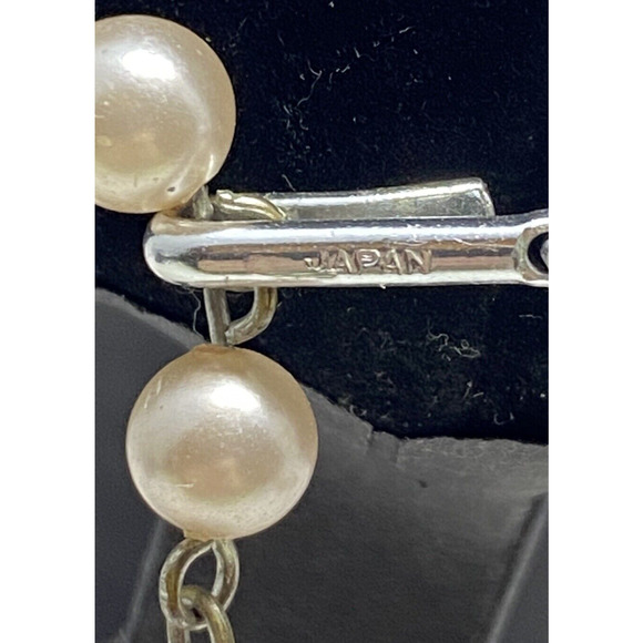 Heritage 50s Faux Pearl w/ Clear Divide Beads Necklace Double Strand 15" Grandma - Picture 4 of 5